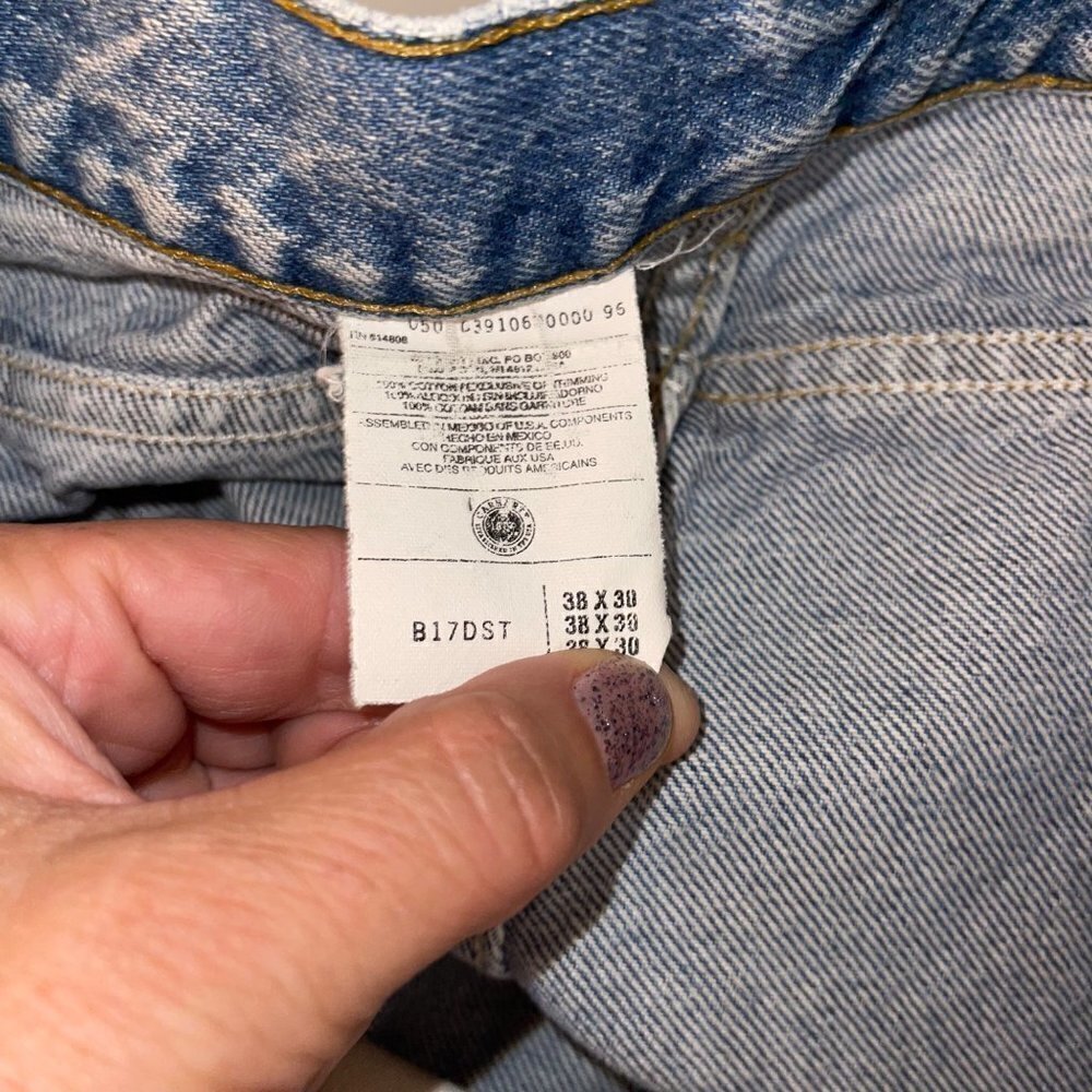 Carhartt Vintage Mens Jeans Size 38 x 30 Straight Leg Light Wash Blue Denim - Picture 8 of 10
